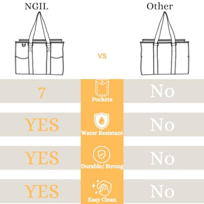 NGIL Utility Water Resistant Tote Bag - color: Cow Charm-black