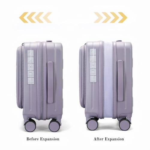 16" Underseat Luggage, Front Opening Carry On, Purple - color: Purple