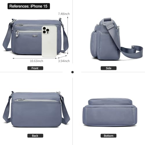 ETidy Casual Nylon Shoulder Bag For Women - color: Light Grey Upgrade
