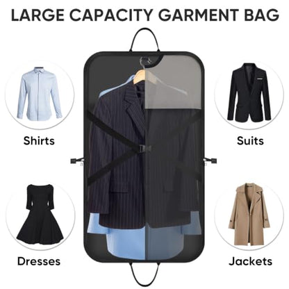 BALEINE Garment Bags for Travel, Water Resistant Carry on Suit Bag - color: Beige, size: 42"