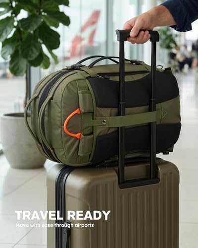 Tolaccea Travel Backpack 40-50L, 16" Laptop Carry On Duffle for Travel Work - color: Army Green