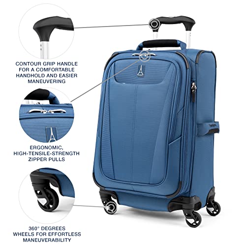 Travelpro Maxlite 5 Softside Carry-On Luggage Spinner, Blue, 21-Inch - color: Ensign Blue, size: Carry-on 21-Inch