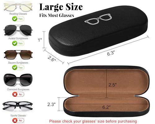 RayLove 2 Pack Unisex Hard Shell Glasses Case with Eyewear Accessories - color: Black Pink