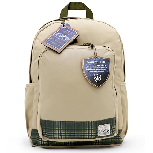 Bass Creek Outfitters Classic Backpack - Two Tone Half Print - Beige/Green - color: 베이지/그린, size: 22L Backpack