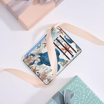 Tipmile Womens Credit Card Holder Wallet, Small Slim RFID Blocking Sleeve - color: Sea Turtle