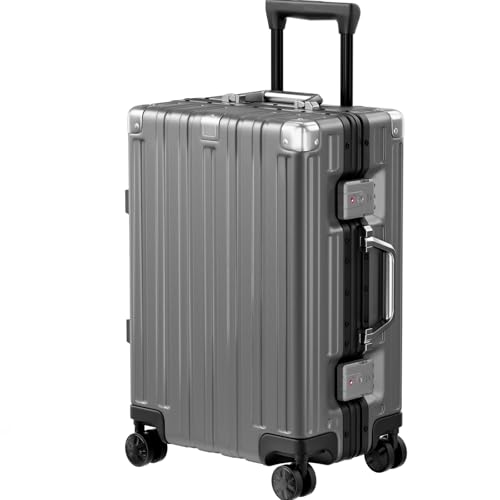 Krute Zipperless Carry On Luggage with Wheels 20 inch Hardshell Suitcase - color: Gray, size: Carry-on (20 Inch)