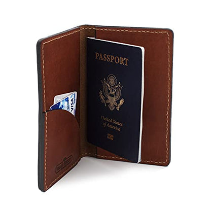 Leather Passport Holder for Men | Made in USA | 3.5" x 5.5" Field Notes Cover | Rio Latigo - color: Rio Latigo