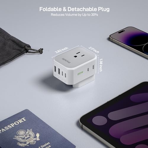 EPICKA PD 20W European Type C Travel Adapter, 2USB-A/2USB-C - style: Type C-for most Europe(White)
