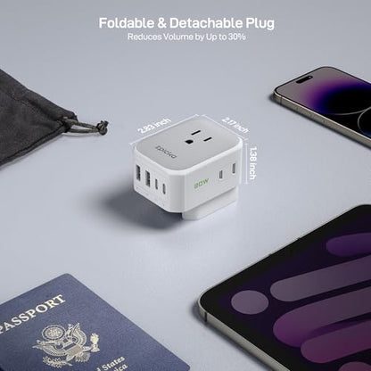 EPICKA PD 20W European Type C Travel Adapter, 2USB-A/2USB-C - style: Type C-for most Europe(White)