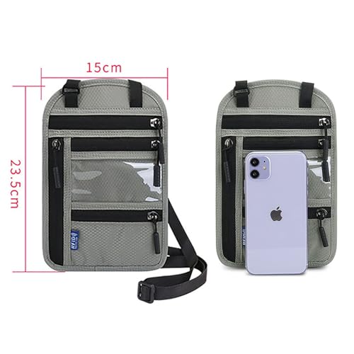 Neck Wallet, RFID Blocking Passport Holder - color: Black