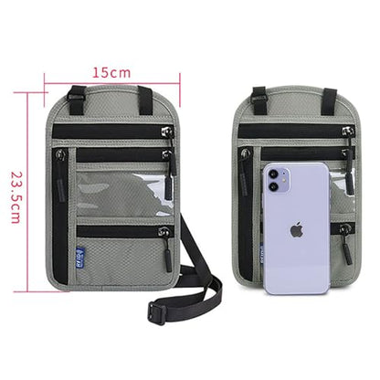Neck Wallet, RFID Blocking Passport Holder - color: Black