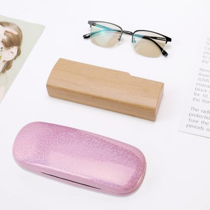 PERFECTSIGHT Hard Shell Eyeglasses Case, Kawaii Protective Glasses Case for Kids, Cute Eyeglass Case for Women Men Girls - color: Pink Bling