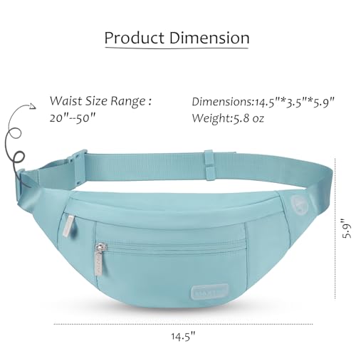 Large Dusty Blue Fanny Pack for Women Crossbody Bag Travel Essential - color: Dusty Blue