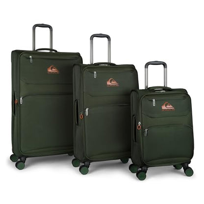 Quiksilver Buxton Suitcases Softside Expandable Luggage with Spinner Wheels, Large 3-Piece Set (20/26/30) (Green) - color: Green