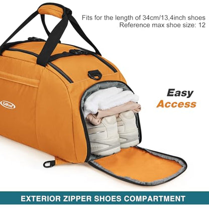 40L/70L 3-Way Duffle Bag Gym Sport Duffel Backpack Shoe Compartment - color: Orange