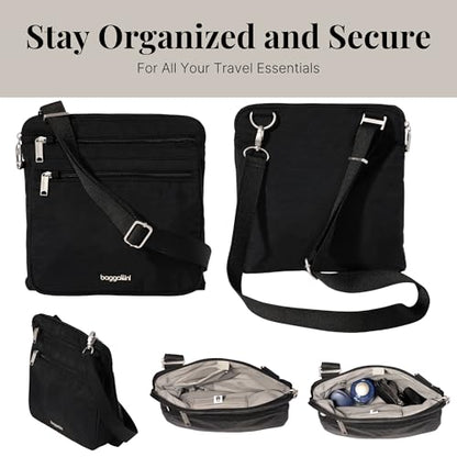Baggallini Securtex Anti-Theft Large Crossbody - color: Black