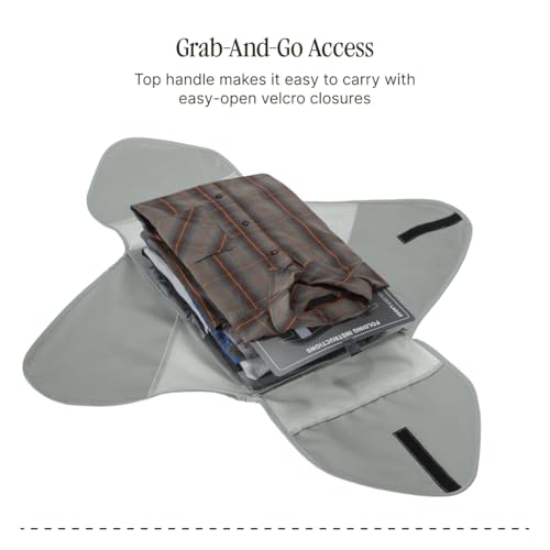 Eagle Creek Pack-It Reveal Garment Folder, Large, Storm Grey | Travel Garment Bag with Compression Wings to Maximize Luggage Space, Convenient Top Handle, Quick-Drying Material - color: Grey