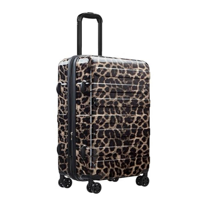 Expandable 24 Inch Checked Luggage Suitcase with TSA Lock - color: Cheetah, size: M(checked-24")