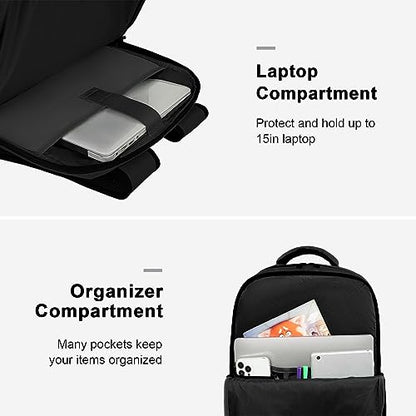 MATEIN Travel Laptop Backpack, Flight Approved Carry on Backpack, Black - color: Black, size: Large
