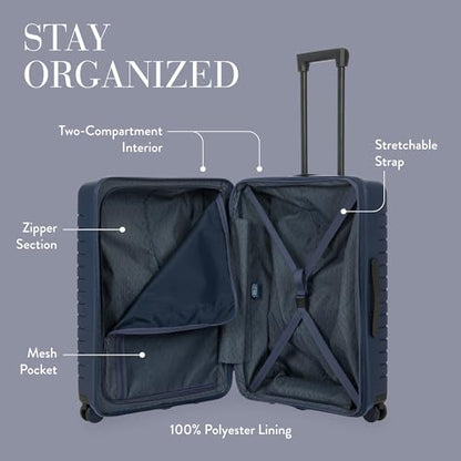 Bric's B|Y Ulisse Checked Luggage with Spinner Wheels – Expandable Lightweighted Hard Shell Suitcase, TSA Combination Lock - Removeable Wash Bag Included - 28 Inch, Ocean Blue - color: Ocean Blue, size: Checked-medium