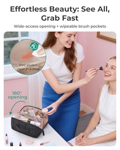 BAGSMART Puffy 메이크업 가방, 14-미스트 퍼플, 가방 - color: 14-미스트 퍼플, size: 중형