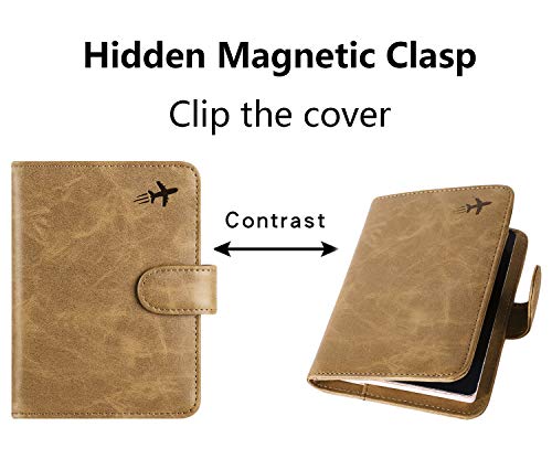 Passport Holder Cover Wallet RFID Blocking, Travel Essentials - color: Z _ #Brown