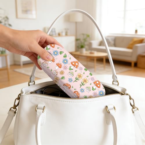 Glasses Case Hard Shell,Portable Protective Eyeglasses Case, Eyeglass Holder Box with Cleaning Cloth, for men women - color: Mushroom 2