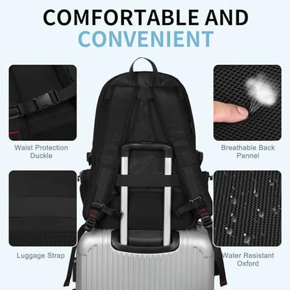 Hiking Daypack Camping Expandable Travel Backpack Men Women 40L - color: Turquoise&black, size: Medium