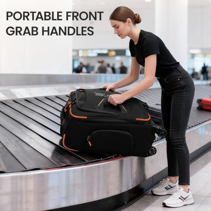 26'' Softside Rolling Luggage w/Front Open,Waterproof - color: Black, size: Checked-Medium 26-Inch