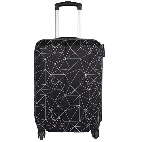 Explore Land Luggage Cover Fits 31-32 inch Case (Black Polygonal, XL) - color: Black Polygonal, size: XL