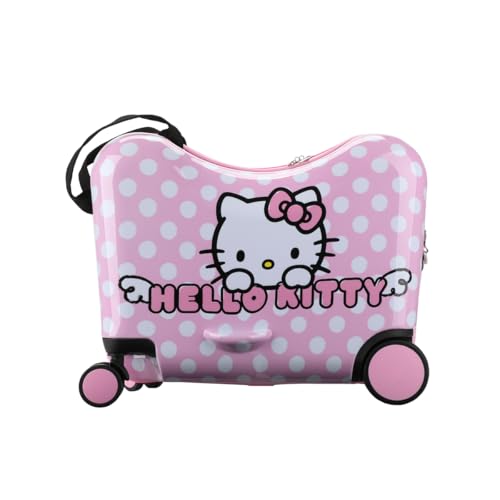 Bioworld Hello Kitty Character Face Pink Ride-On Luggage - color: Hello Kitty Face Pink