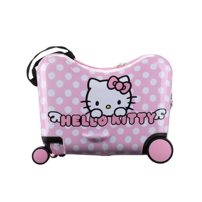 Bioworld Hello Kitty Character Face Pink Ride-On Luggage - color: Hello Kitty Face Pink