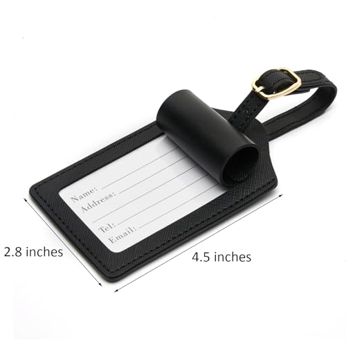 Luggage Tag PU Leather for Suitcase Baggage Handbag Travel Bag Label Suitcase Tag Label Tag w. Name Card & Privacy Cover (V) - style: V