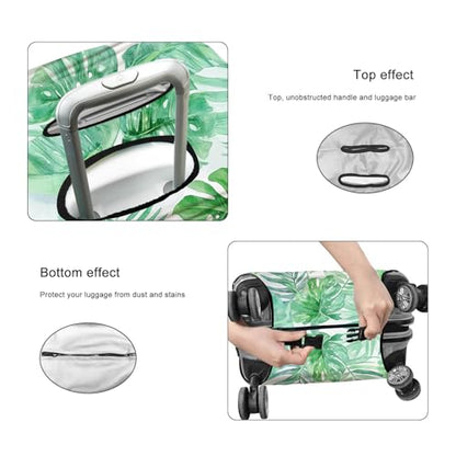 HOMETITUTE Tropical Leaf Luggage Cover 22-24 Inch Medium | Suitcase Protector, Baggage Sleeve | Medium Travel Cover, Luggage Wrap | Airport, Cruise, Hotel (Tropical Leaf) - color: Green#2