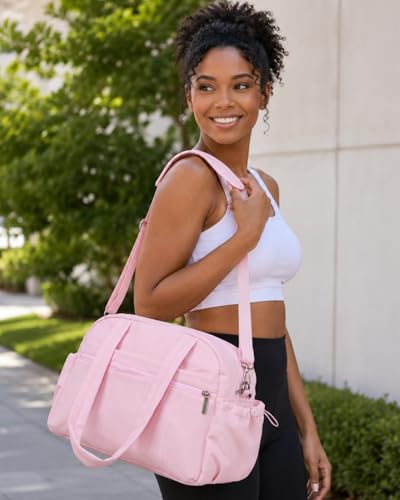 Duffle Bag Gym Bag, Personal Items Bag, Overnight Weekender - color: puffy petal pink