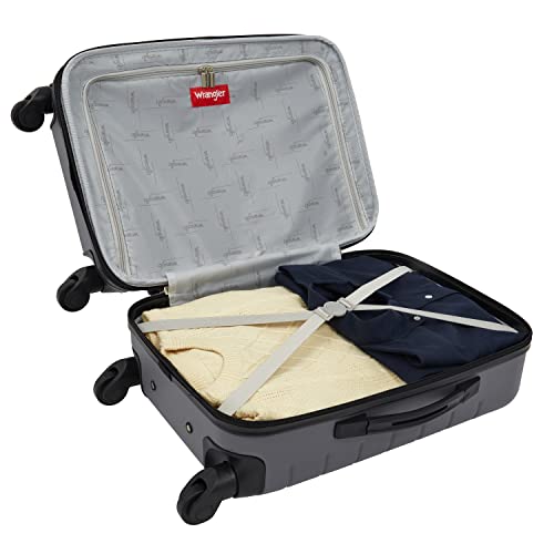 Wrangler Smart Spinner Hardside Luggage, 3 Piece Set, Quiet Shade - color: Quiet Shade, size: 3 Piece Set