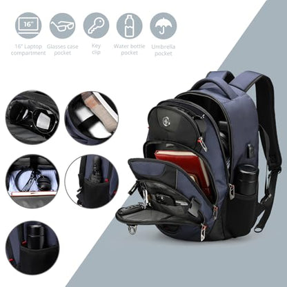 Swissdigital Design Backpack for Men with Apple Find My SD803BT013-12 - color: Blue-finder