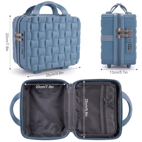 10" Hard Shell Travel Makeup Case with Lock, Blue - color: Blue