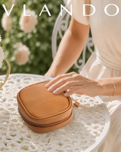 VLANDO Makeup Bag for Purse,Toiletry Pouch with Inner Pockets,Coconut Brown - color: Mini-Lychee Brown