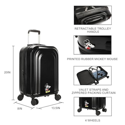 Bioworld Disney Mickey Mouse Peeking Mickey 20" 4-Wheel Roling Luggage - color: Disney Mickey Mouse Peeking