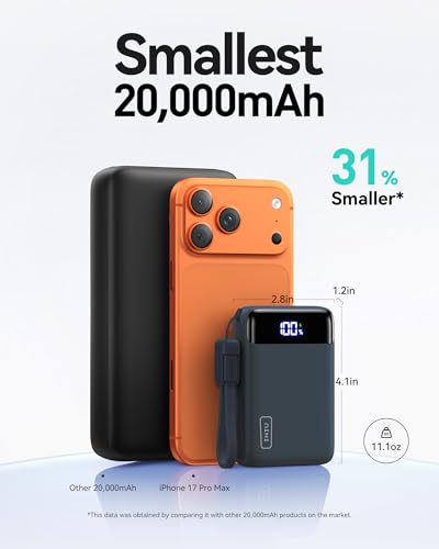 INIU Portable Charger, Smallest 20000mAh 22.5W Fast Charging Power Bank - color: Blue, size: Mini Size