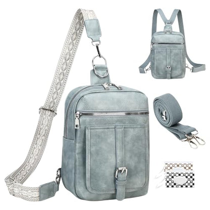 MYHOZEE Mini Diaper Bag Crossbody Small Diaper Bag Purse with Wipes Pocket - color: Denim Blue