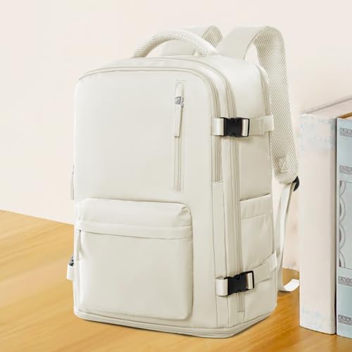 coowoz Carry On Backpack Women Men Travel Backpack Airline Approved Laptop Backpack Sport Rucksack - color: A-beige