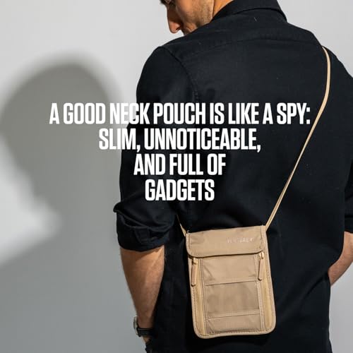 VENTURE 4TH Travel Neck Wallet, RFID Blocking Passport Holder - Sleek Beige - color: Sleek Beige