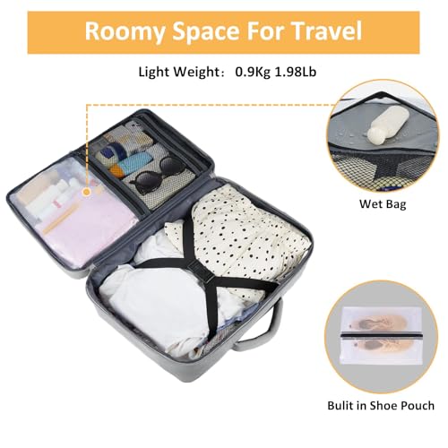Taygeer Carry On Backpack for Men Women, Travel Backpack with Shoe Pouch - color: Elephantgray, size: X-Large