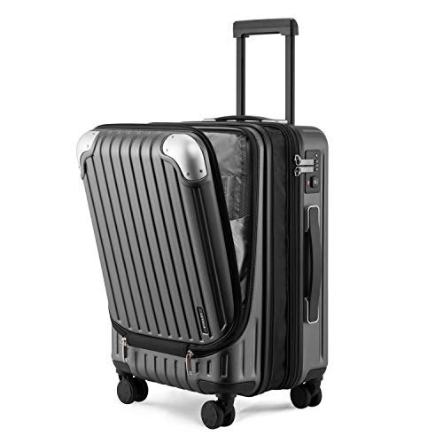 LEVEL8 Carry on Luggage Airline Approved, 20“ Expandable Carry on Suitcase - color: Grey, size: 20 Inch - Expandable