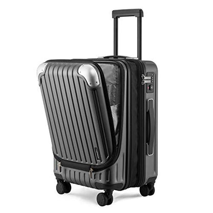 LEVEL8 Carry on Luggage Airline Approved, 20“ Expandable Carry on Suitcase - color: Grey, size: 20 Inch - Expandable