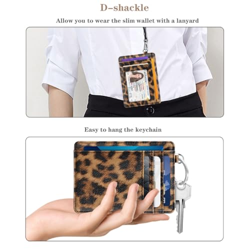 Coco Rossi Slim Front Pocket Wallet Leopard Credit Card Holder Women - color: A Leopard