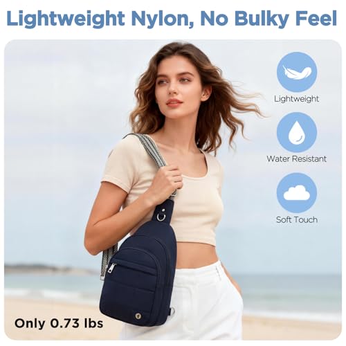 Anti Theft Sling Bag for Women, RFID Crossbody Purse Travel Blue - color: Dark Blue