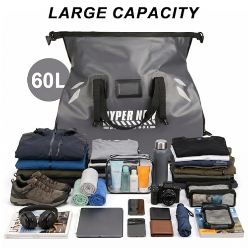 60L Waterproof Bag,Waterproof Dry Bag for Men & Women,Grey - color: grey